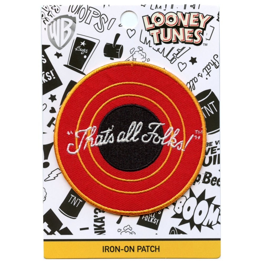 Loungefly Looney Tunes "That's all Folks!" Patch Round Embroidered Iron On New